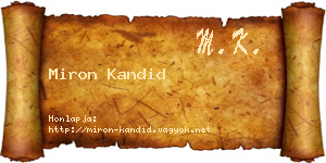 Miron Kandid névjegykártya
